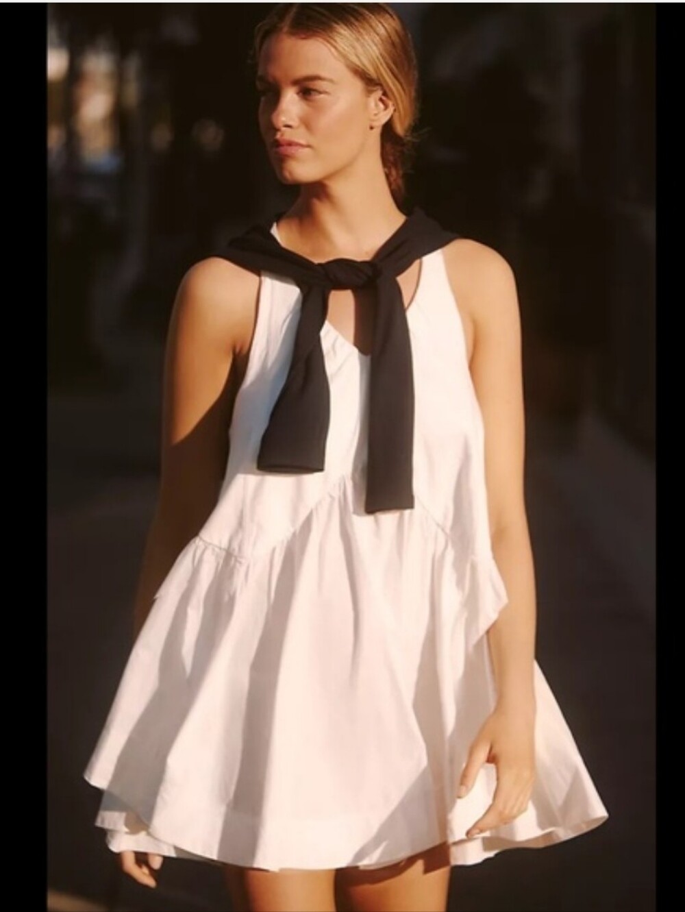 Anthropologie Daily Practice White Spring Fling Racerback Mini Dress